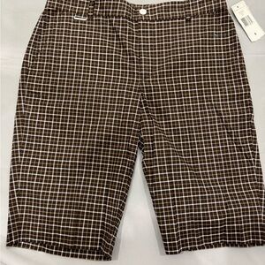 Vintage Dead Stock Ralph Lauren Brown and White Bermuda Shorts